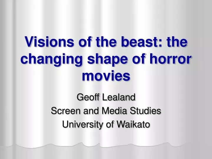 visions of the beast the changing shape of horror movies n.