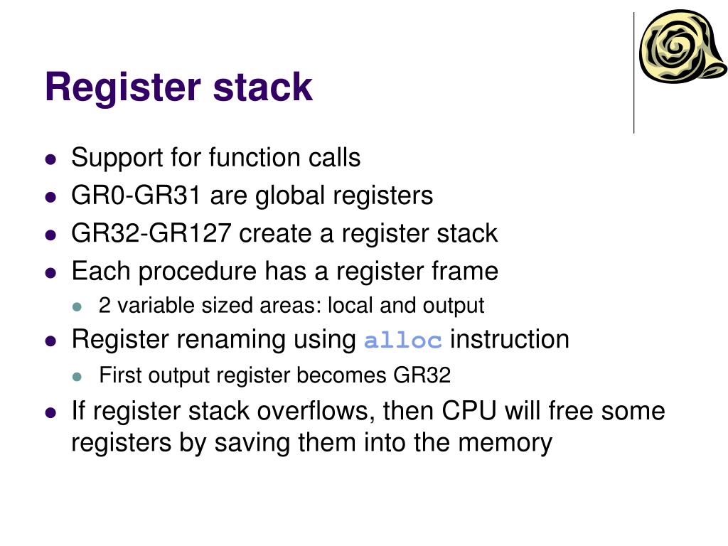 Hp Register Stack PPT - Microprocessor system architectures – IA 64 PowerPoint ...