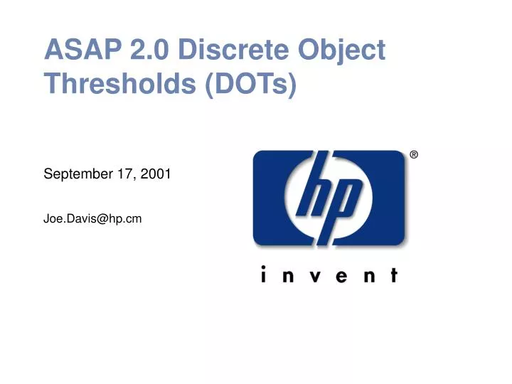 asap 2 0 discrete object thresholds dots n.