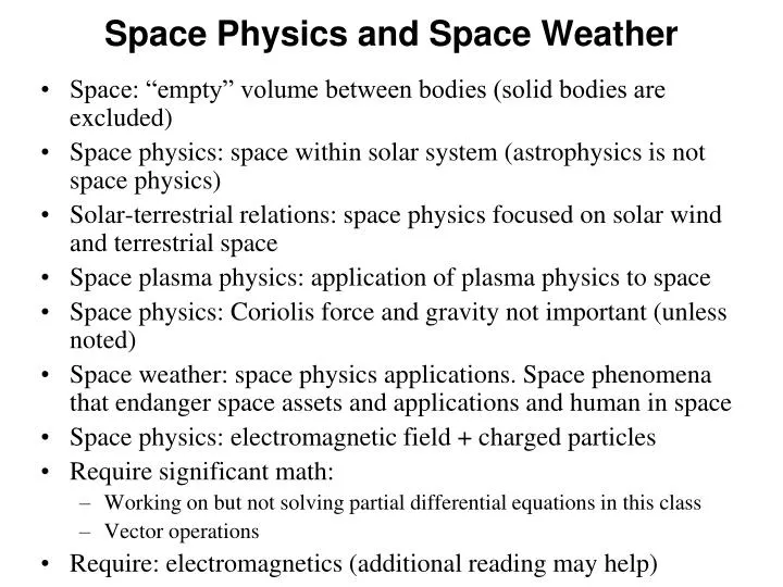 space physics and space weather n.