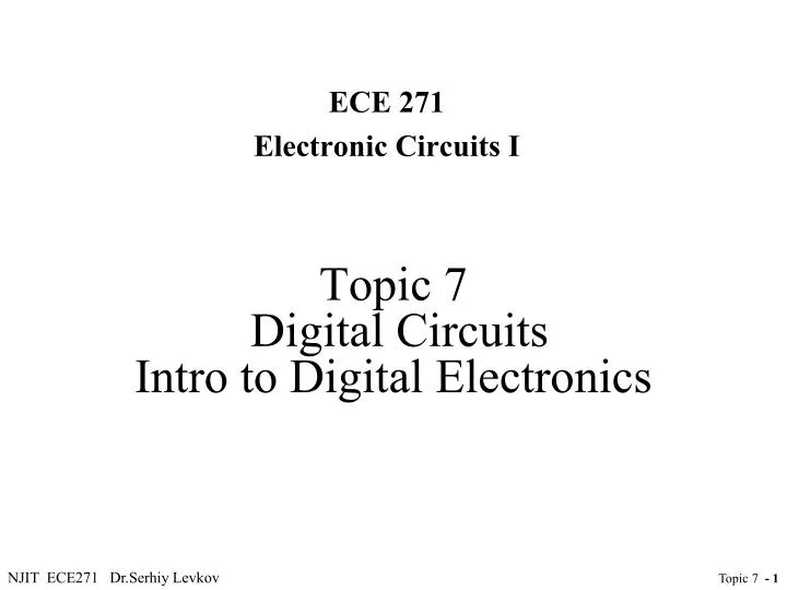 topic 7 digital circuits intro to digital electronics n.
