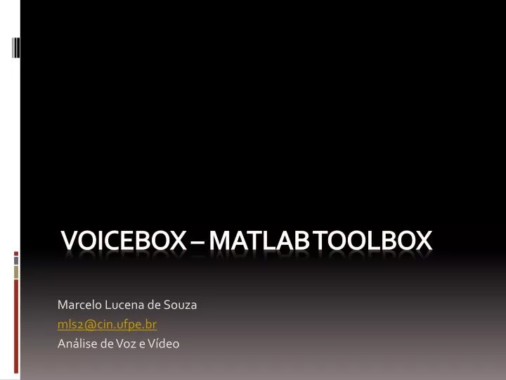 voicebox matlab toolbox n.