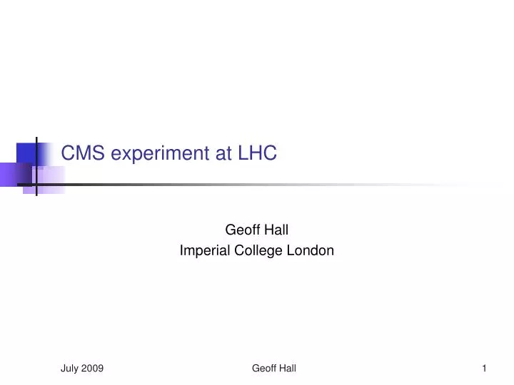 PPT - CMS experiment at LHC PowerPoint Presentation, free download - ID ...