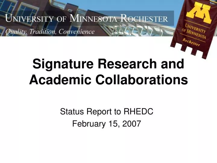 signature research and academic collaborations n.