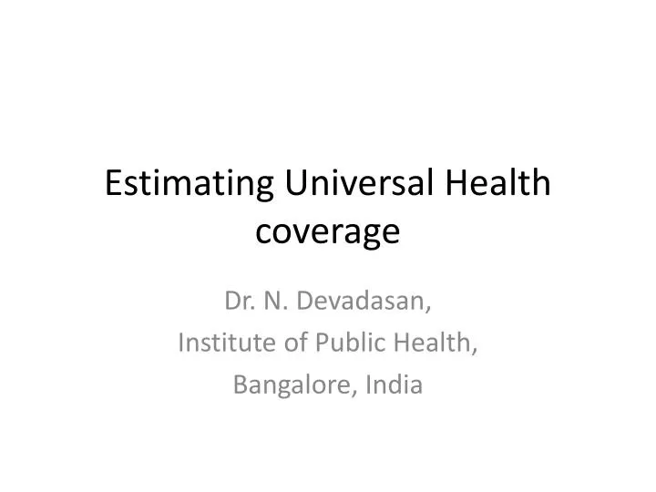 estimating universal health coverage n.