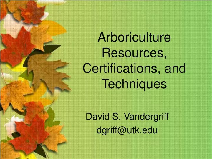 arboriculture resources certifications and techniques n.