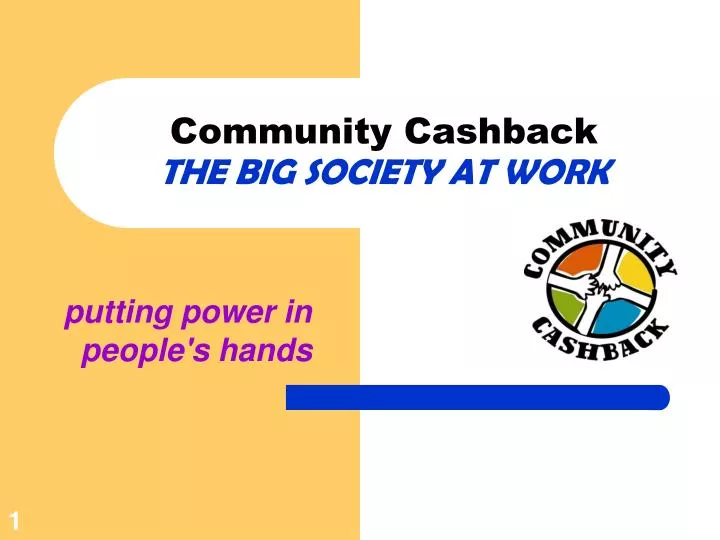 community cashback the big society at work n.