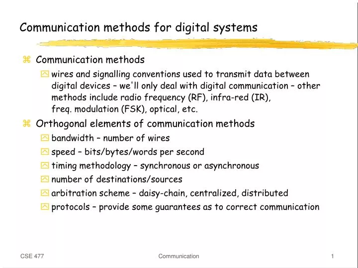 communication methods for digital systems n.