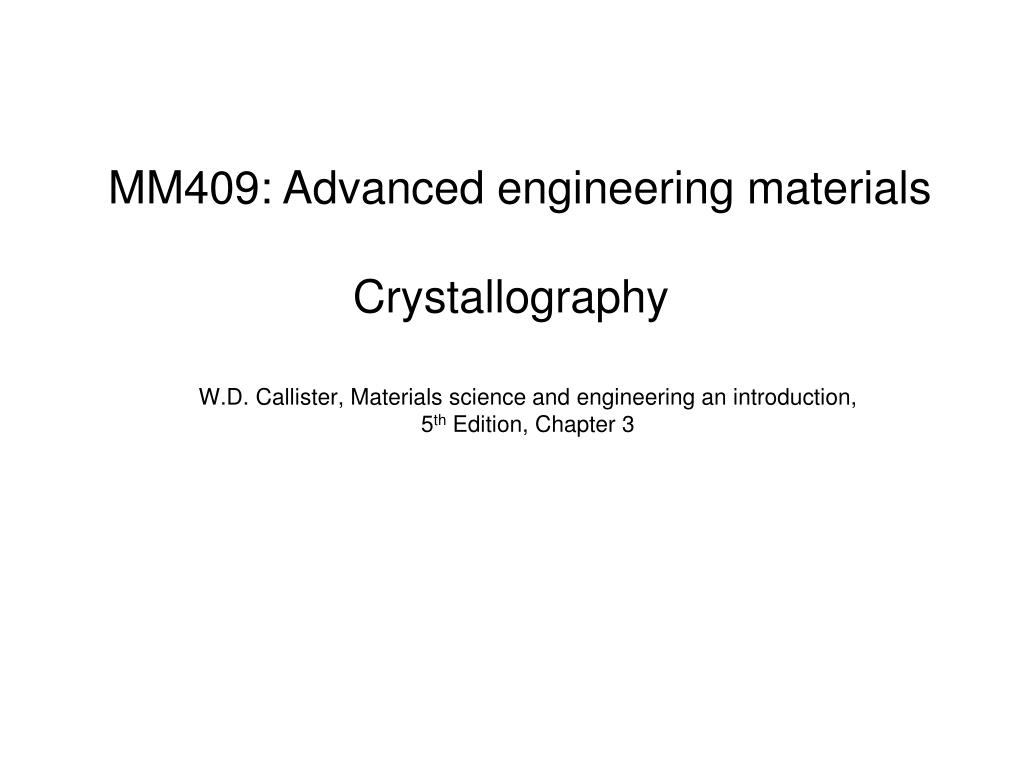 Ppt w d callister materials science and engineering an introduction