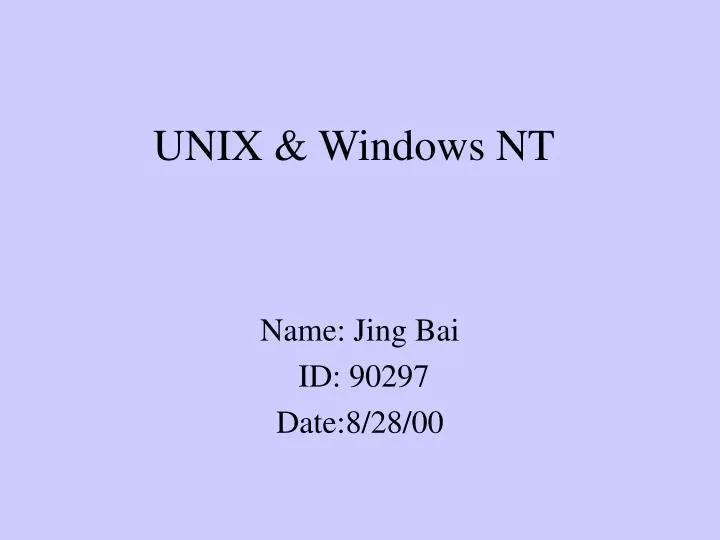 unix windows nt n.