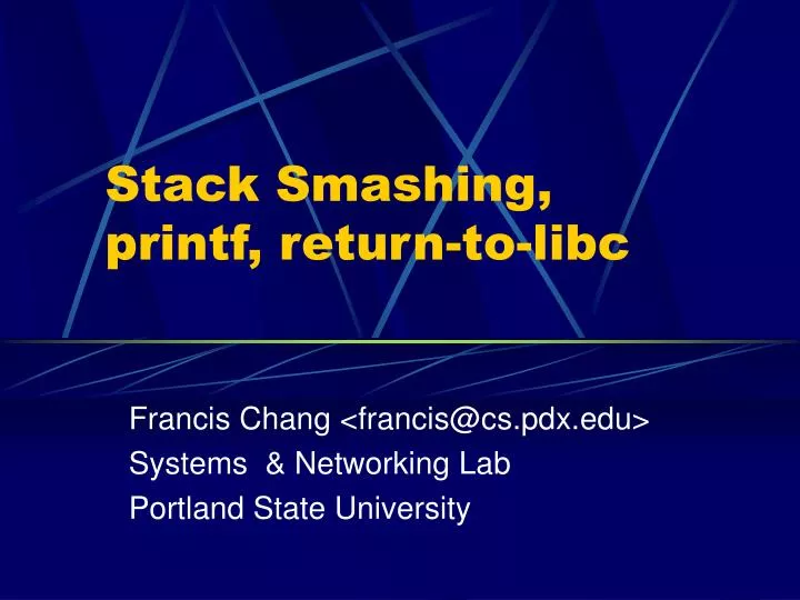 what is stack smashing detected