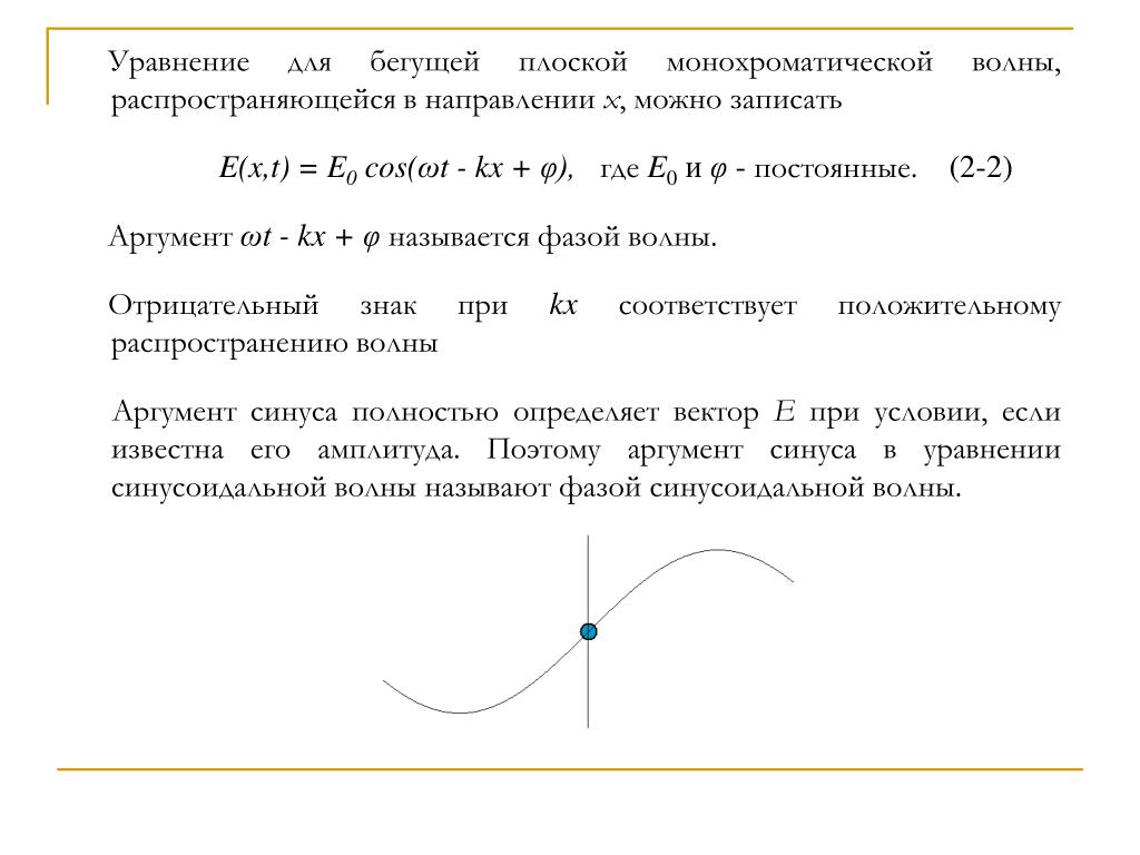 Уравнение плоской бегущей волны