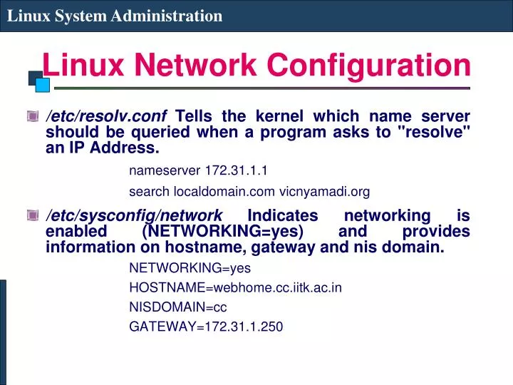 linux network configuration n.