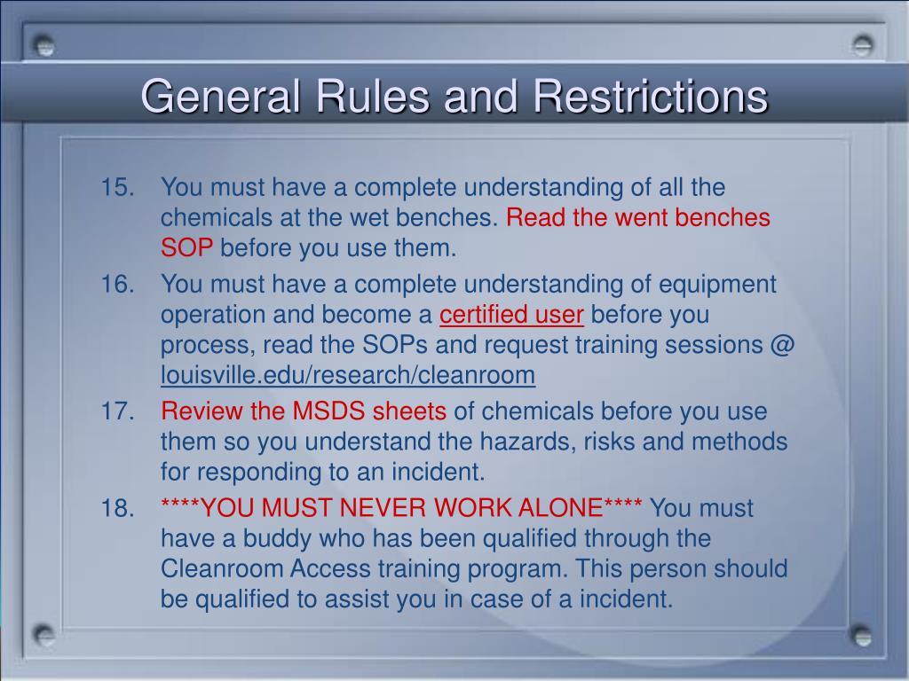 PPT CLEANROOM SAFETY ORIENTATION PowerPoint Presentation Free ppt-cleanroom-safety-orientation-powerpoint-presentation-free