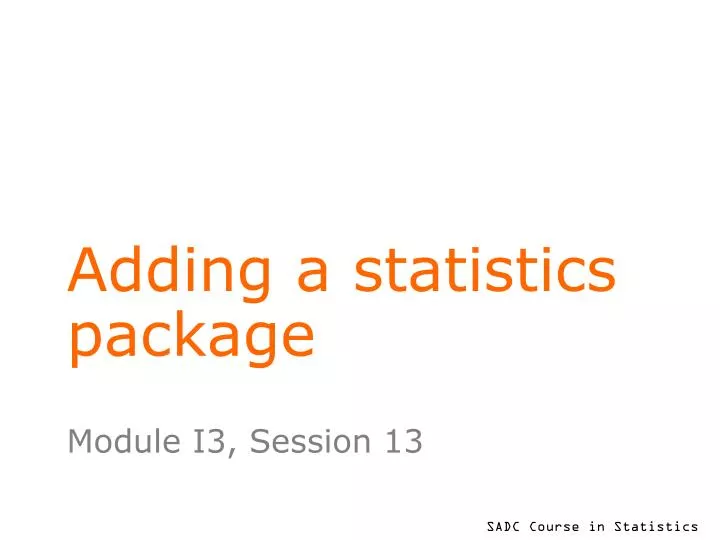 adding a statistics package n.