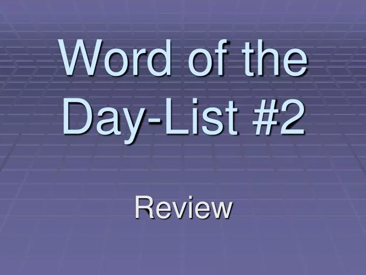 word of the day list 2 n.