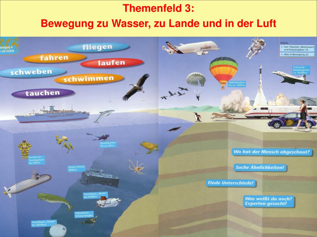 PPT - Themenfeld 3: Bewegung zu Wasser, zu Lande und in der Luft PowerPoint  Presentation - ID:5755555
