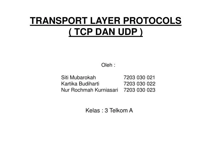 transport layer protocols tcp dan udp n.