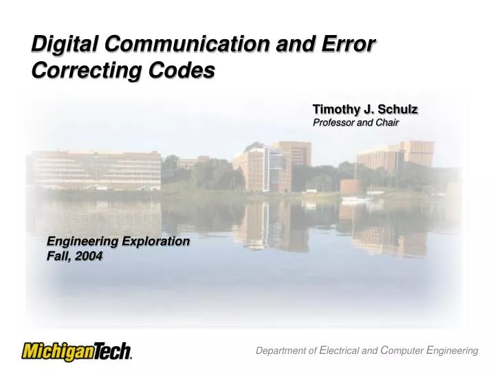 PPT - Digital Communication And Error Correcting Codes PowerPoint ...