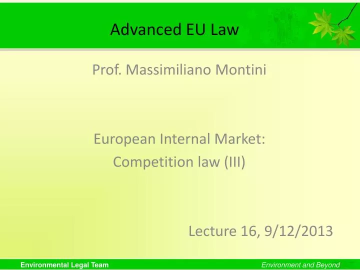 advanced eu law n.