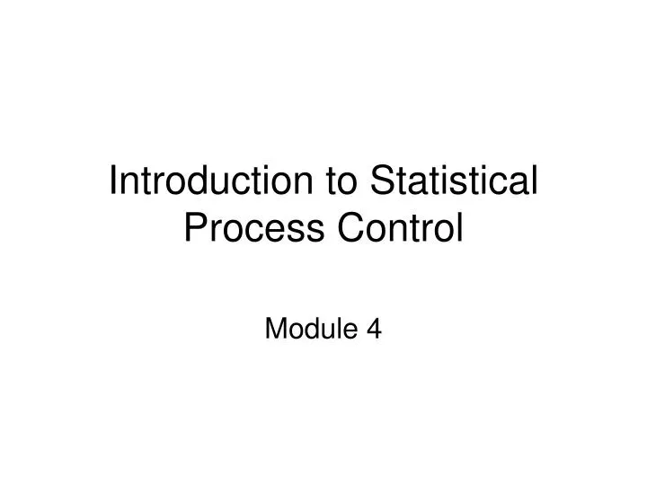 introduction to statistical process control n.