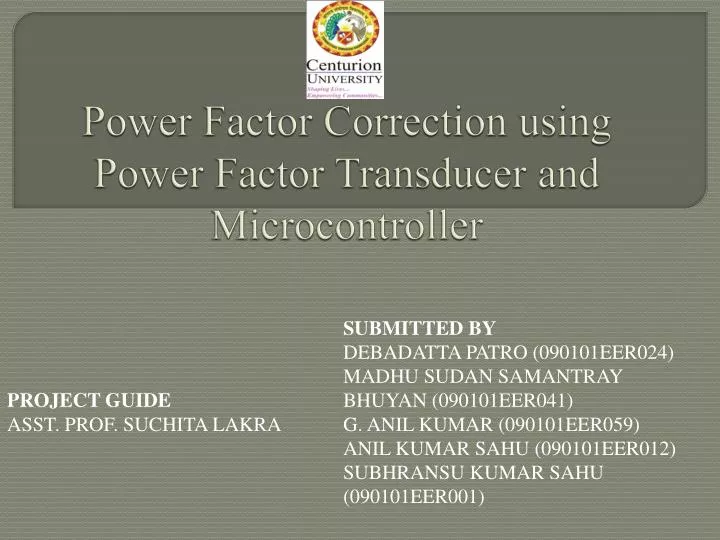 PPT Power Factor Correction using Power Factor Transducer and