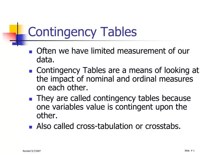 contingency tables n.
