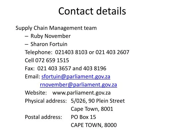 contact details n.