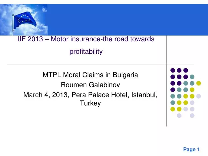 iif 2013 motor insurance the road towards profitability n.