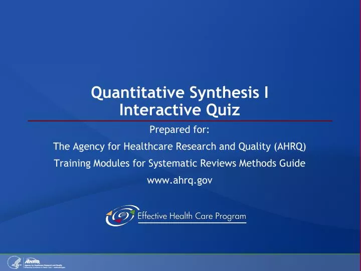 quantitative synthesis i interactive quiz n.