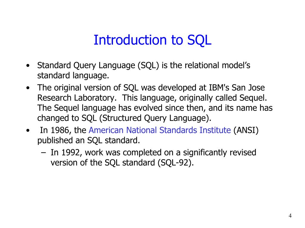 introduction to sql presentation