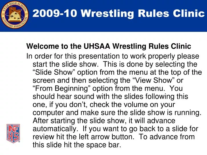 PPT 200910 Wrestling Rules Clinic PowerPoint Presentation, free download ID5757477