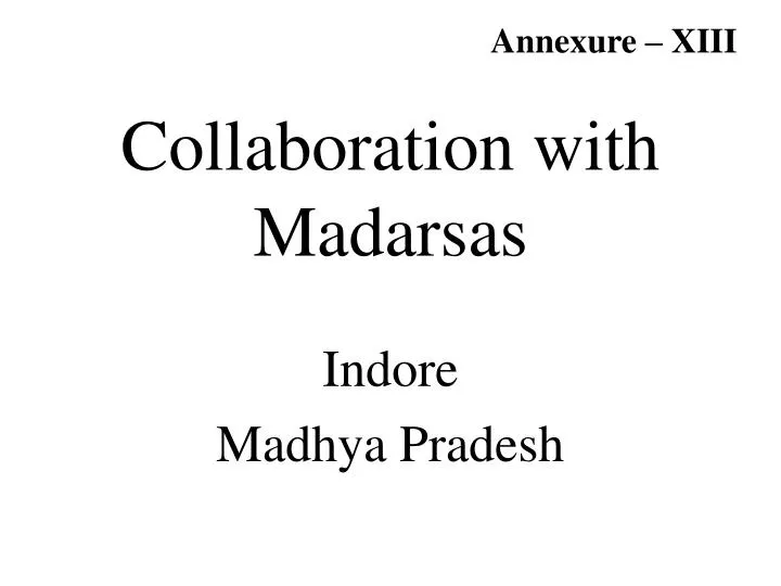 collaboration with madarsas n.