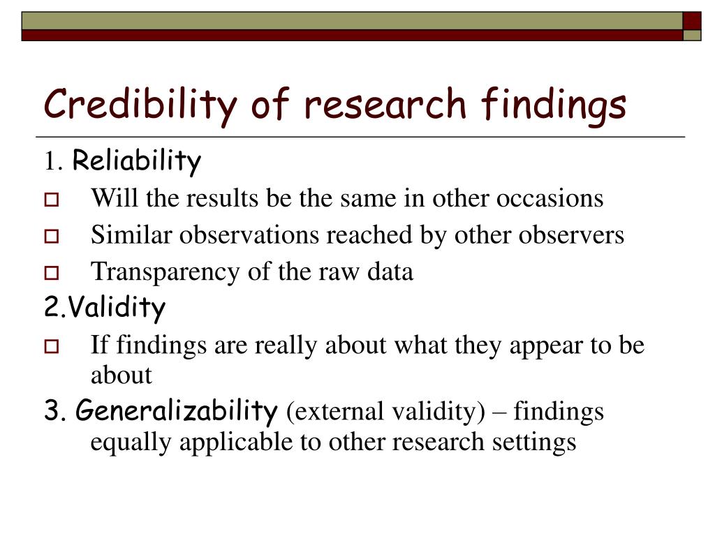 research findings credibility