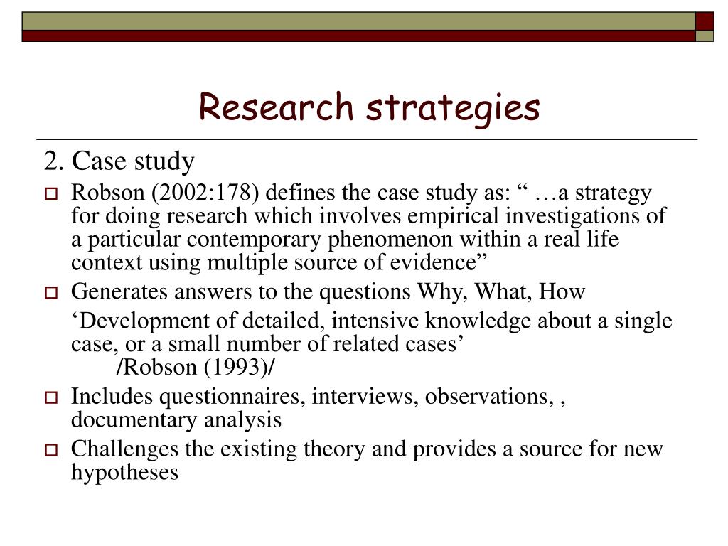 what is a research strategy example