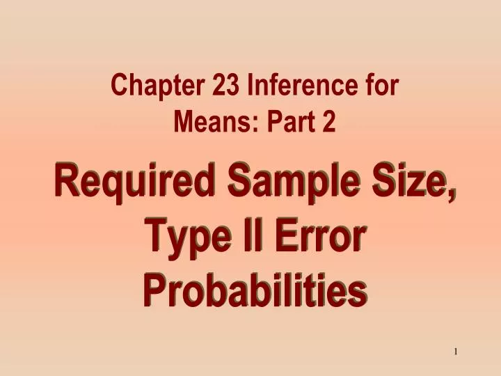 required sample size type ii error probabilities n.