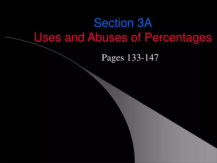 section 3a uses and abuses of percentages n.