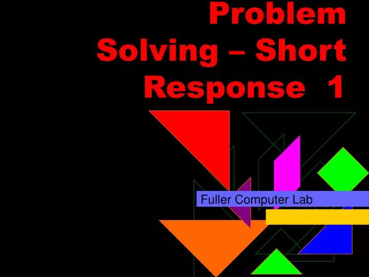 problem solving short response 1 n.