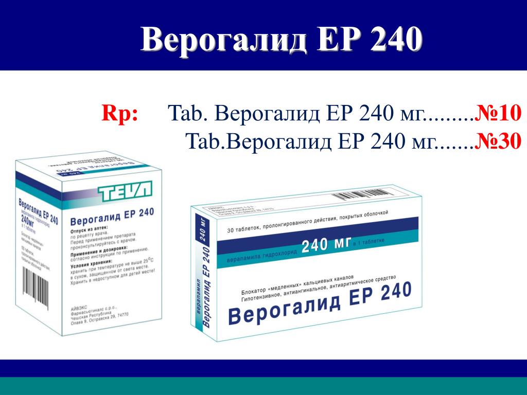 PPT - Верогалид ЕР 240 Альтернатива антиаритмикам и -блокаторам .