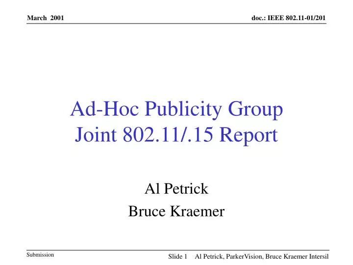 ad hoc publicity group joint 802 11 15 report n.