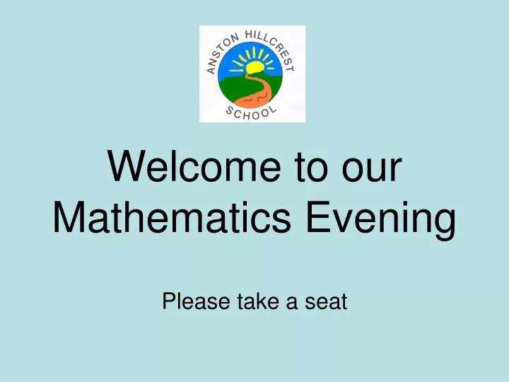 welcome to our mathematics evening n.