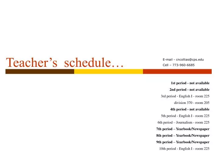 teacher s schedule n.