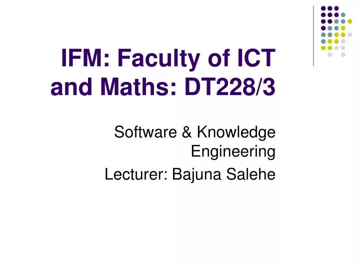 ifm faculty of ict and maths dt22 8 3 n.