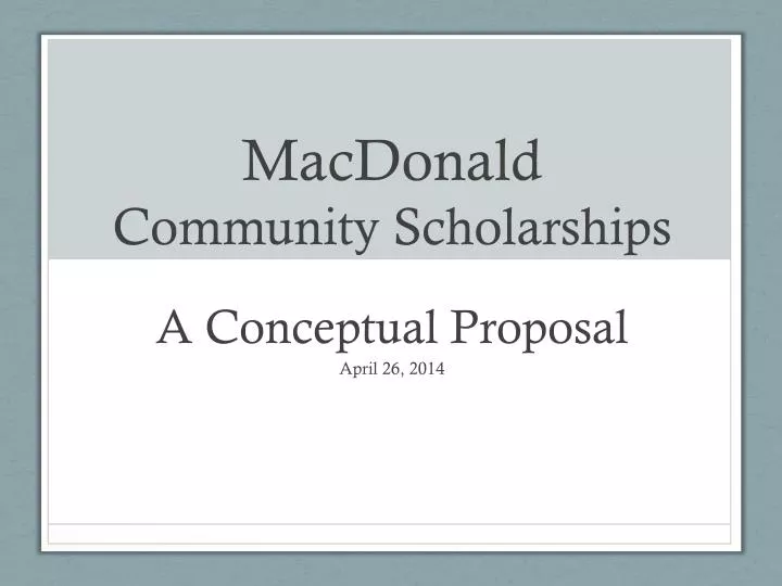 macdonald community scholarships n.