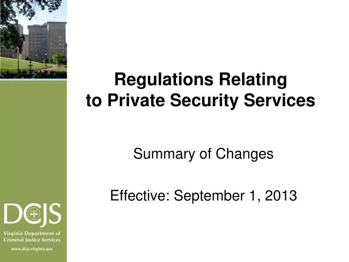 regulations relating to private security services n.