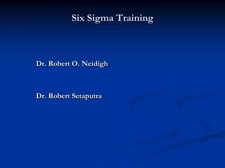 six sigma training n.