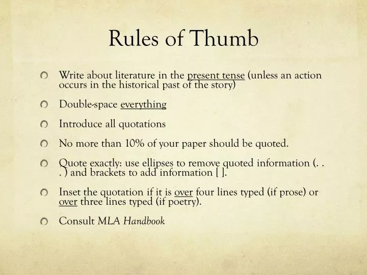 PPT Rules Of Thumb PowerPoint Presentation Free Download ID 5759279