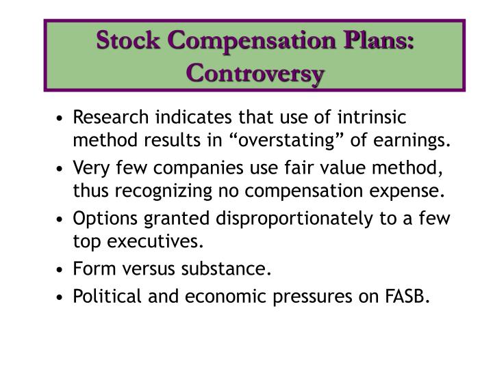 Intrinsic value vs fair value stock options