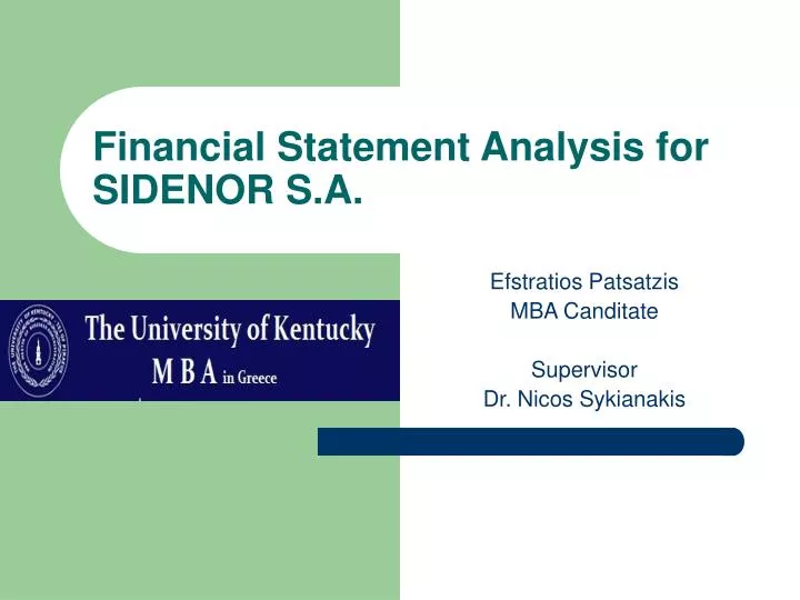 financial statement analysis for sidenor s a n.