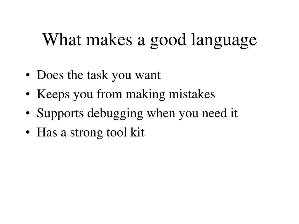 good language presentation